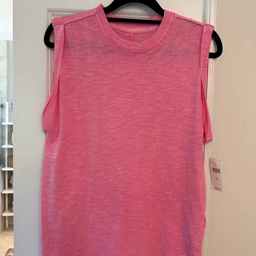 Pilcro (Anthropologie) Pink Boxy Sleeveless Muscle Tee